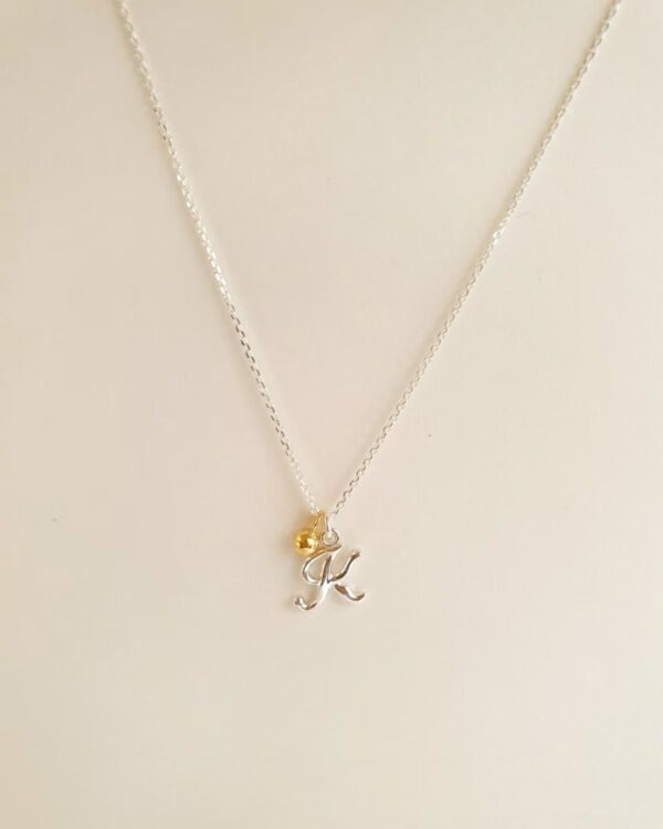 預訂🤎[925silver] Initial necklace 小金球字母頸鍊