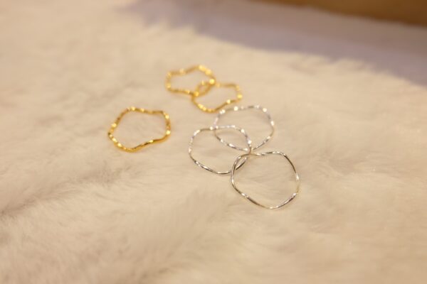 925純銀 wave thin ring