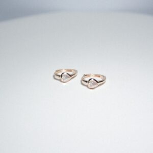 [925silver] 粉晶Pink heart hoop earrings 售完不補🩶：圖片 2