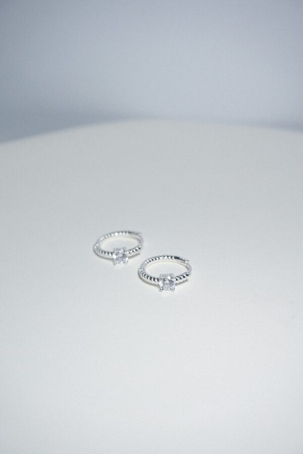 925純銀 Light charm hoop earrings - Image 2