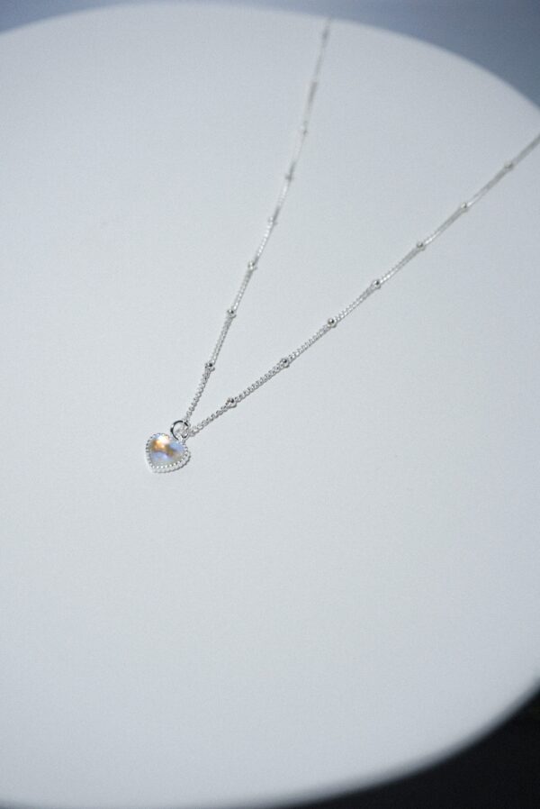人氣款！925純銀 Rainbow Heart ball chain necklace