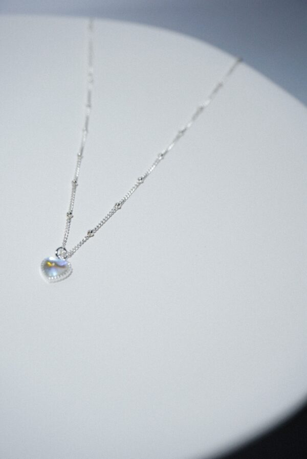 人氣款！925純銀 Rainbow Heart ball chain necklace：圖片 3