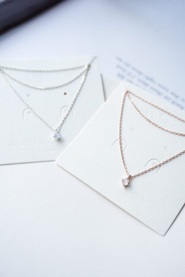 𝐍𝐄𝐖 925純銀 Natural Moon Stone Necklace月亮石：圖片 4