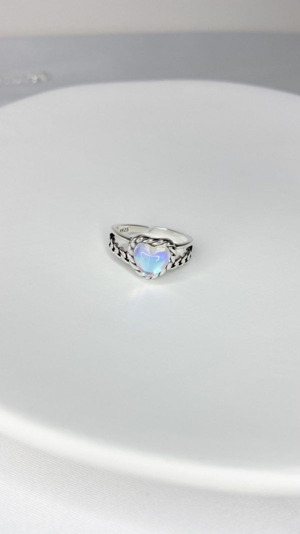 925純銀 Stone Heart ring