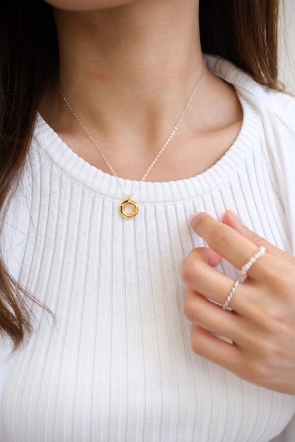 𝐒𝐀𝐋𝐄·售完不補🖤 [925silver] Gold Ring Necklace：圖片 6