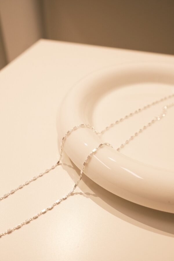 𝐧𝐞𝐰 925純銀 小方格 Mini Square Necklace：圖片 2