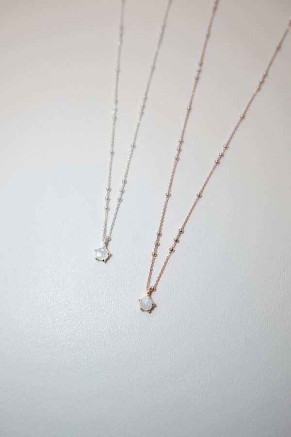 [925silver]+[Moonstone] Little Dot chain Necklace 推介！