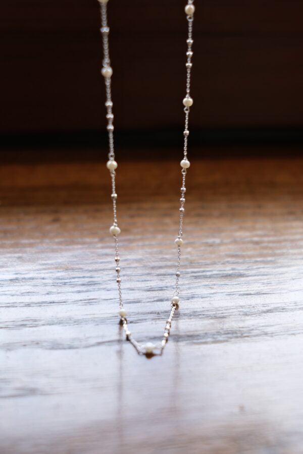 [925silver] Mini Pearl Ball chain Necklace 精緻✨推介!!：圖片 4