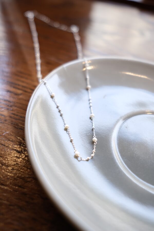 [925silver] Mini Pearl Ball chain Necklace 精緻✨推介!!：圖片 5