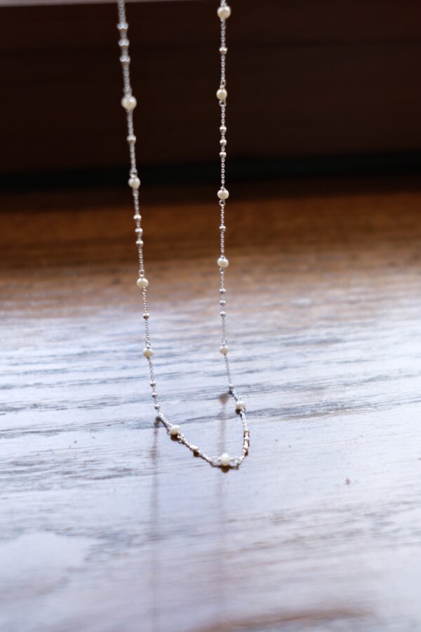 [925silver] Mini Pearl Ball chain Necklace 精緻✨推介!!：圖片 7