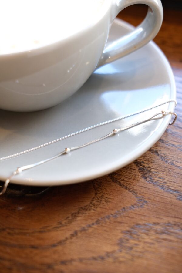[925silver] Mini Ball Double Chain Bracelet：圖片 5