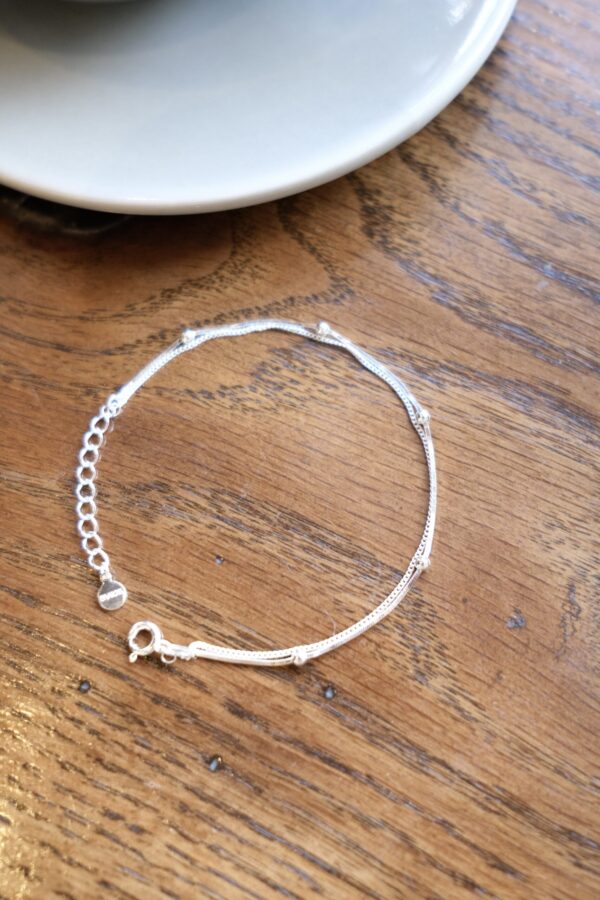 [925silver] Mini Ball Double Chain Bracelet：圖片 7