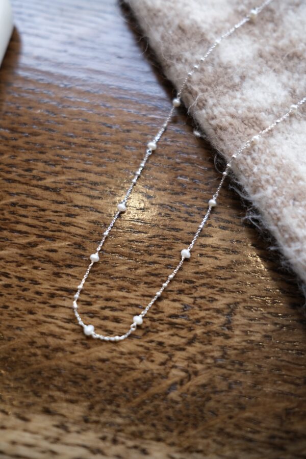 [925silver] Mini Pearl Ball chain Necklace 精緻✨推介!!：圖片 6