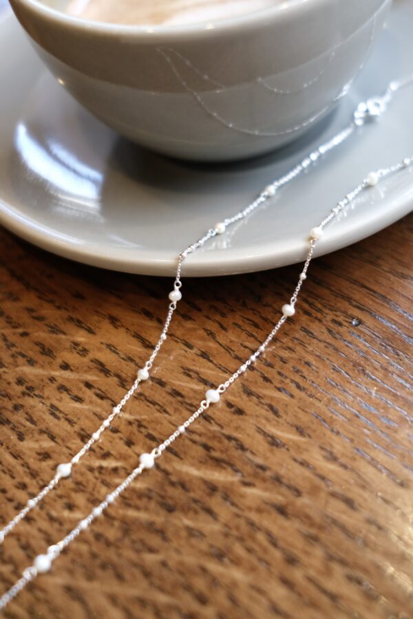 [925silver] Mini Pearl Ball chain Necklace 精緻✨推介!!：圖片 2