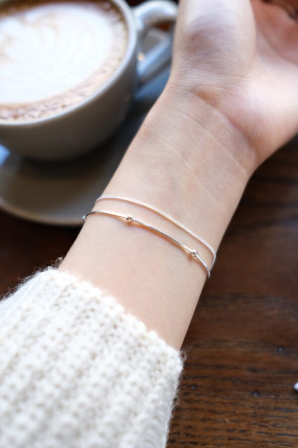[925silver] Mini Ball Double Chain Bracelet：圖片 2