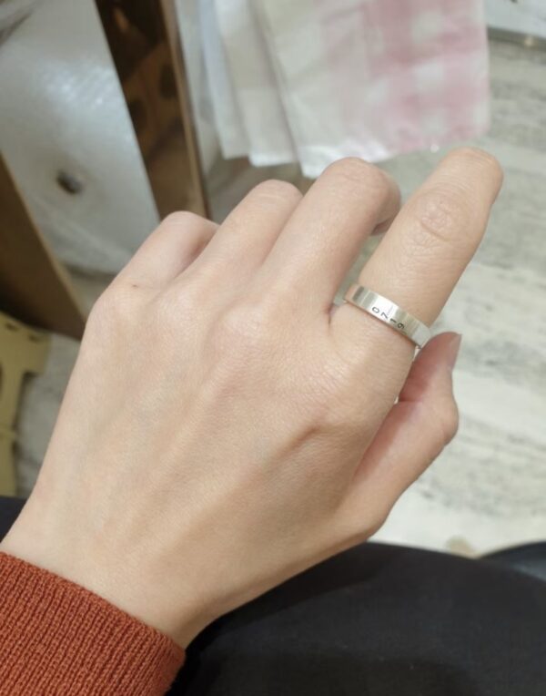 [925silver] CUSTOMIZE訂製刻字款霧面黑字戒指 - Image 5