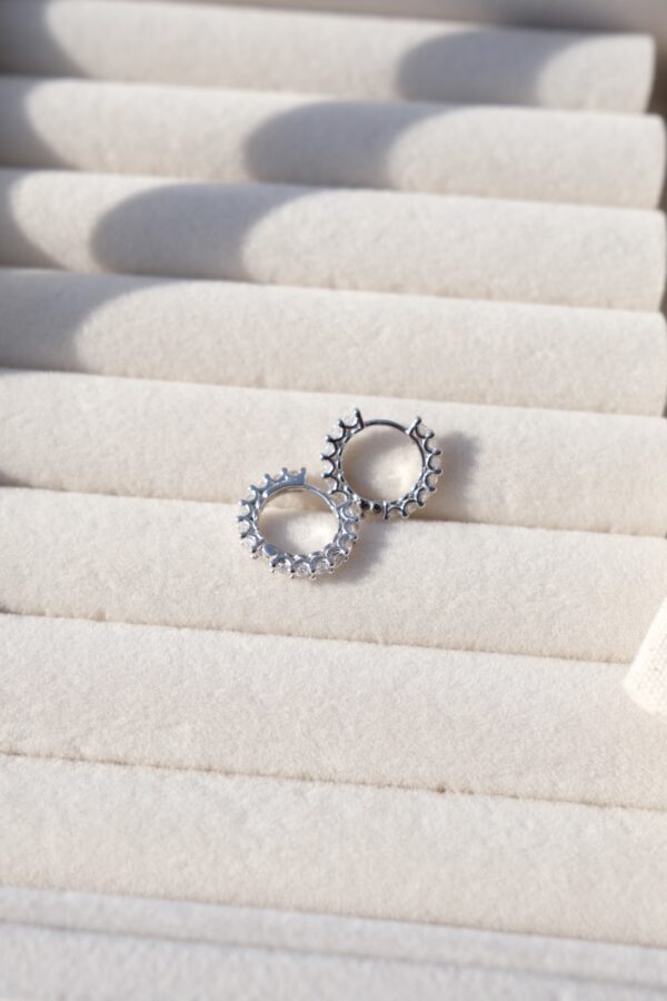 [925silver] Bright Cubic Hoop Earrings：圖片 5