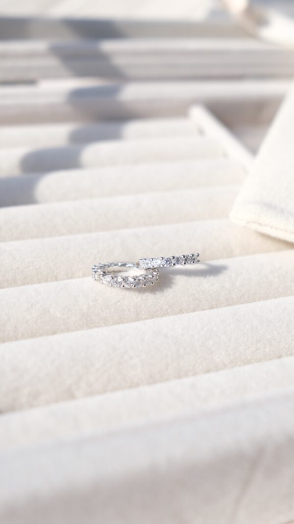 [925silver] Bright Cubic Hoop Earrings：圖片 6