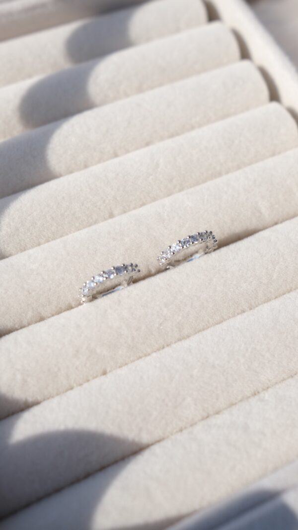 [925silver] Bright Cubic Hoop Earrings：圖片 4