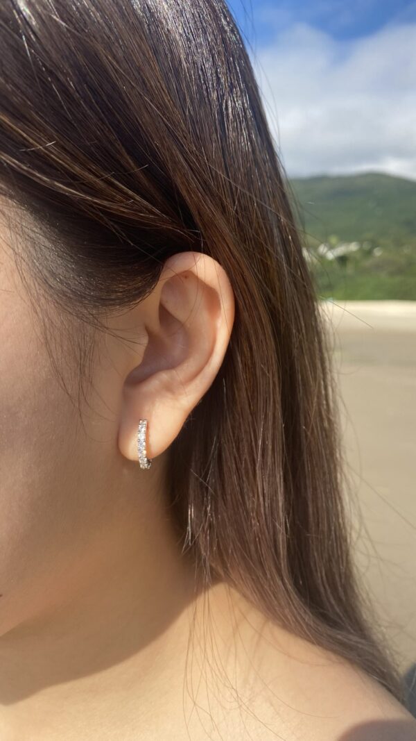 [925silver] Bright Cubic Hoop Earrings：圖片 3