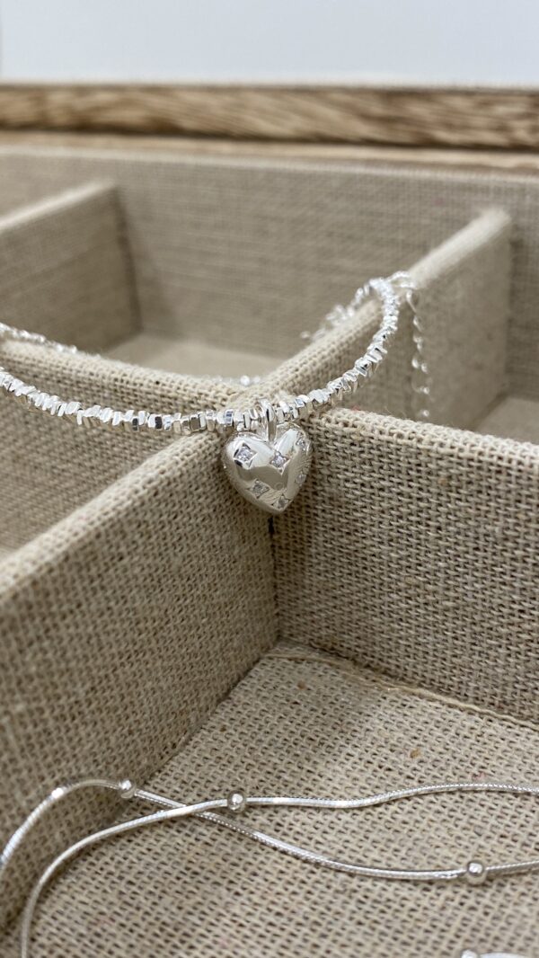 [925silver] Silver chip Cubic Heart charm Bracelet 推介！：圖片 3