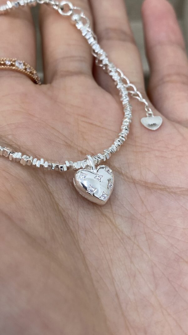[925silver] Silver chip Cubic Heart charm Bracelet 推介！：圖片 7