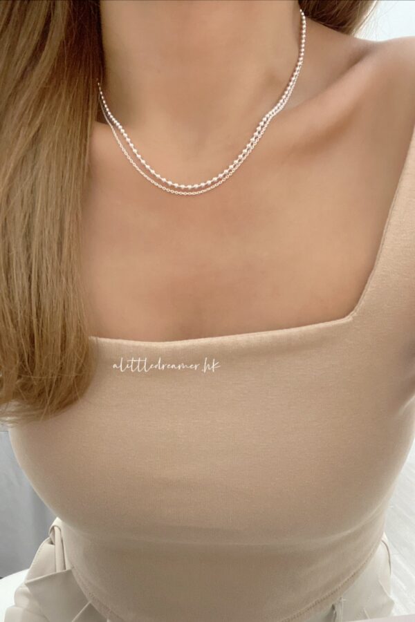[925silver] Double Dot chain Necklace - Image 2
