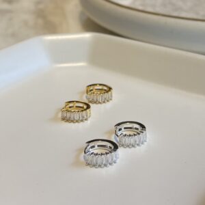 [925silver] Ice cube hoop earrings：圖片 2