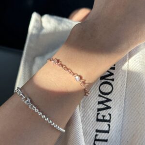 [925silver] Cubic chain Bracelet 簡約：圖片 5