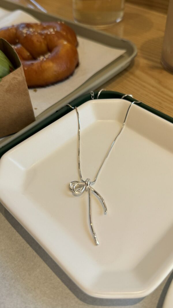 [925silver] 🇰🇷連線款 Half Ribbon Necklace 大推質感🎀