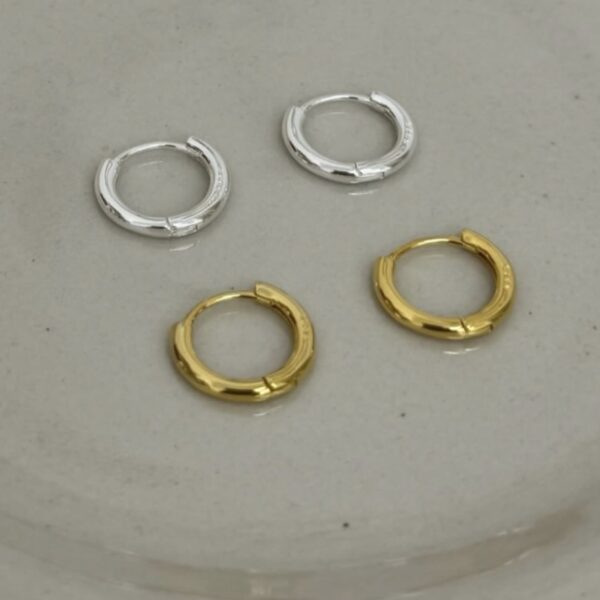 𝐔𝐍𝐈𝐒𝐄𝐗 [925silver] Basic hoop earrings 1.3cm
