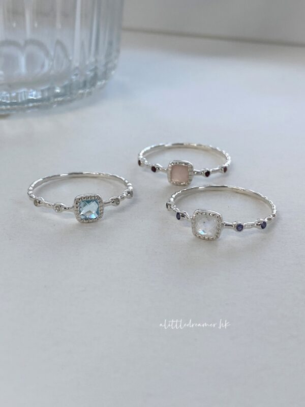 🧊[925silver] Square Natural Stone Ring 方形天然石戒指