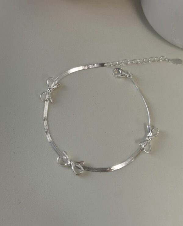 🎀Ribbon Collection - [925silver] 3 Ribbons Bracelet：圖片 6