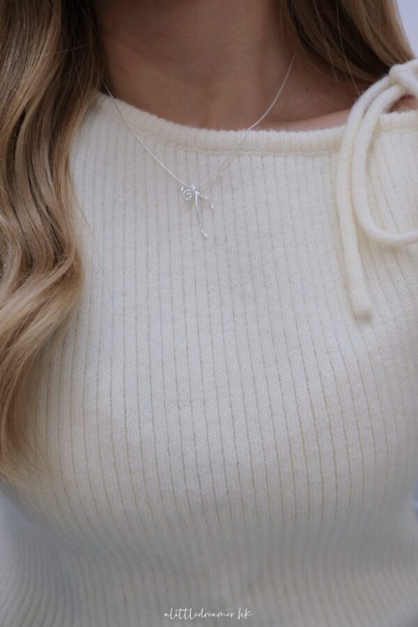 🎀Ribbon Collection - [925silver] Mini Half ribbon Necklace - Image 6