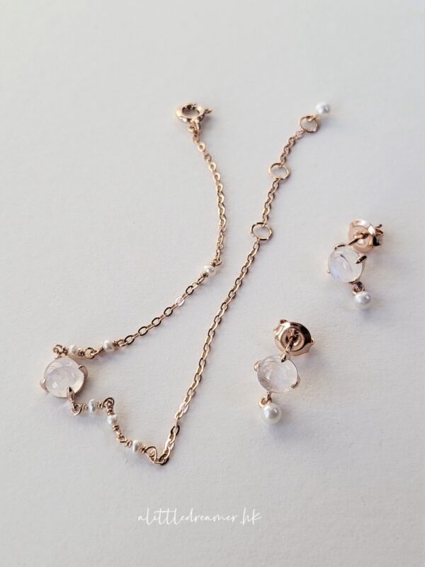 🧊[925silver] Natural Gemstone mini pearl Bracelet：圖片 3
