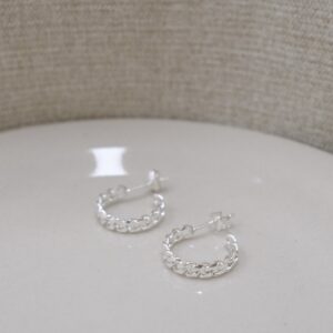 🗝️[925silver] Silver chain Earrings：圖片 4