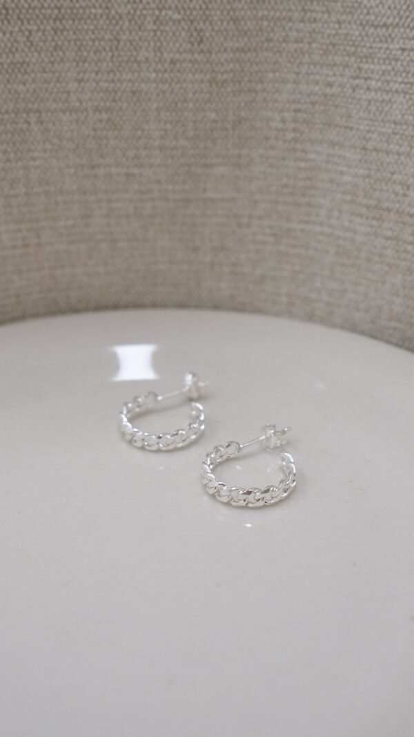 🗝️[925silver] Silver chain Earrings：圖片 4