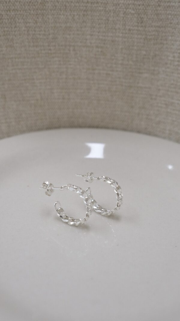 🗝️[925silver] Silver chain Earrings：圖片 3