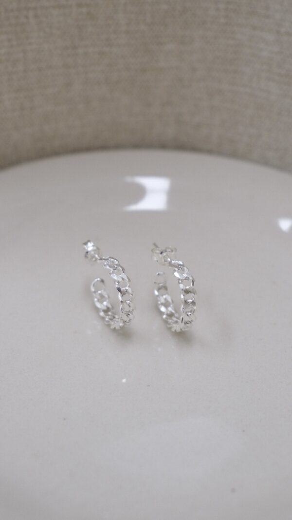 🗝️[925silver] Silver chain Earrings：圖片 2