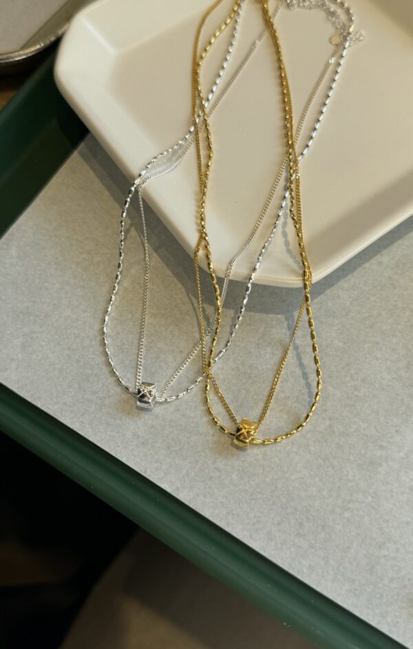 [925silver] 🇰🇷 Crush Double chain Necklace