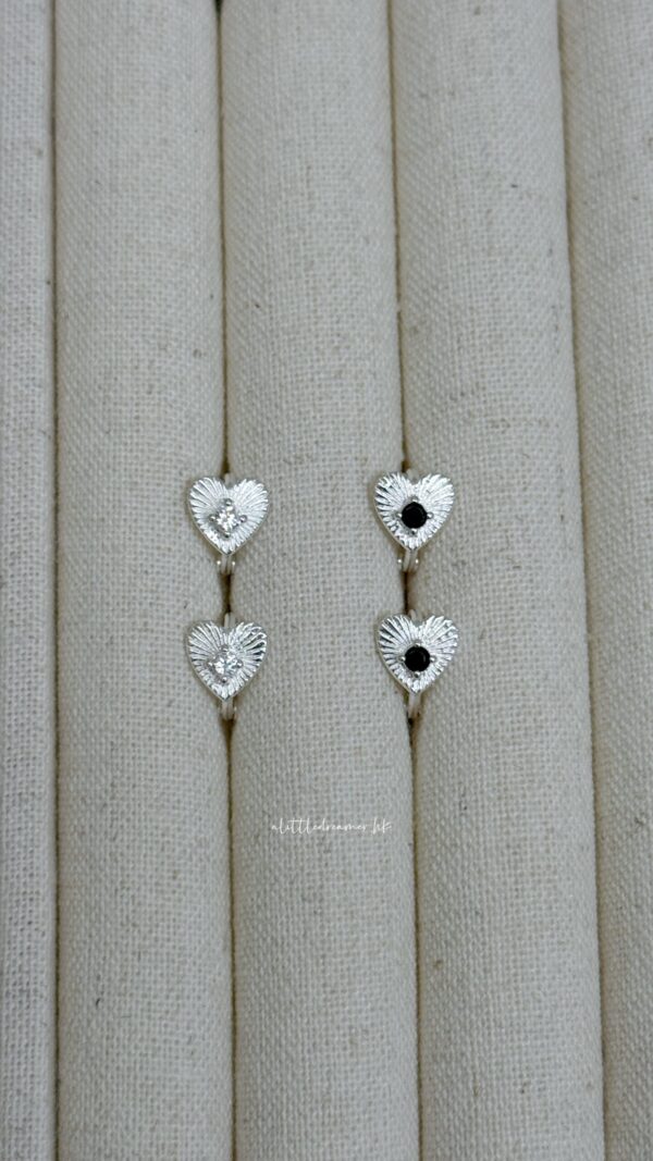 [925silver] 🇰🇷 Cubic Heart hoop Earrings
