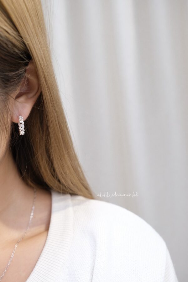 🗝️[925silver] Silver chain Earrings：圖片 6