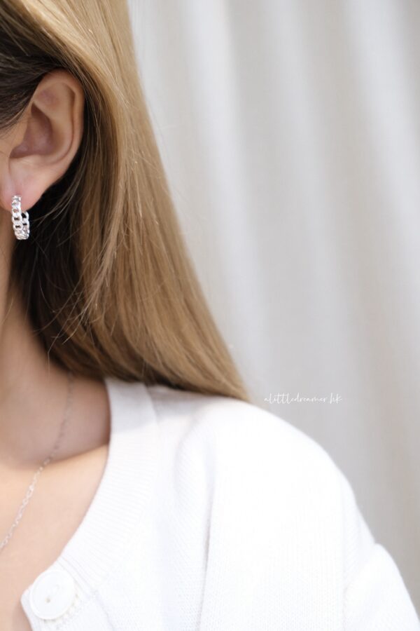 🗝️[925silver] Silver chain Earrings：圖片 5