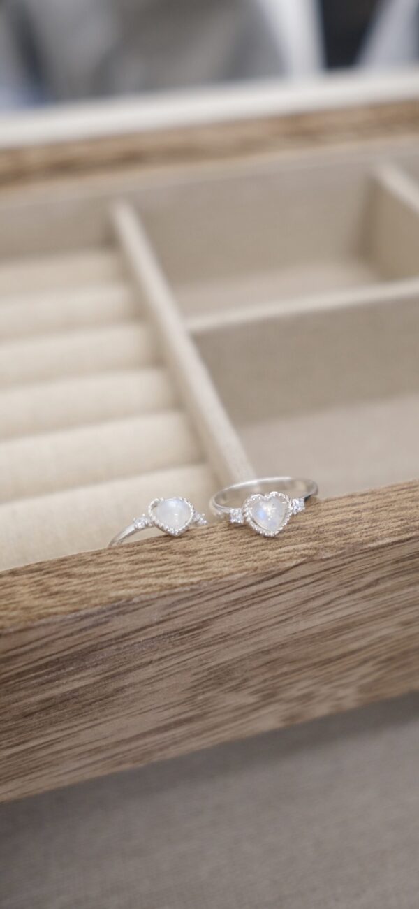 [925silver] Moonstone Heart ring 月亮石