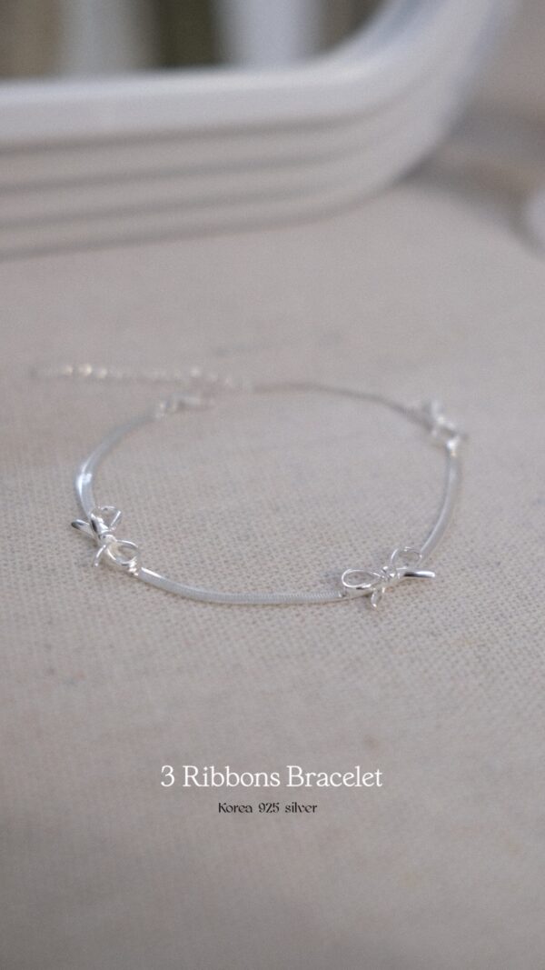 🎀Ribbon Collection - [925silver] 3 Ribbons Bracelet