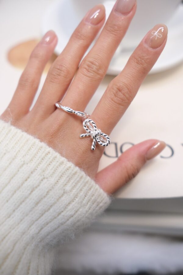 🎀Ribbon Collection - [925silver] Twist Ribbon ring - Image 8