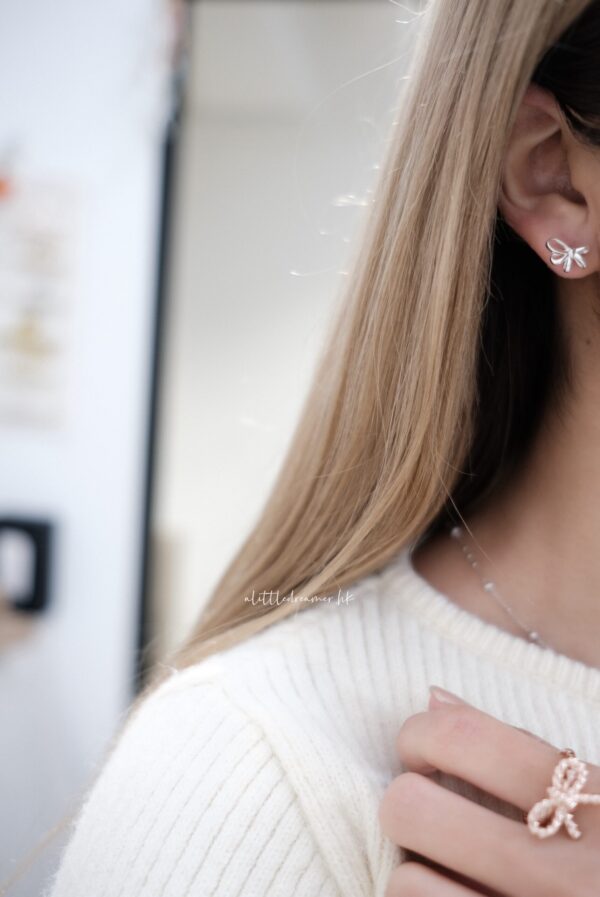 🎀Ribbon Collection - [925silver]
Double ribbons earrings - Image 4