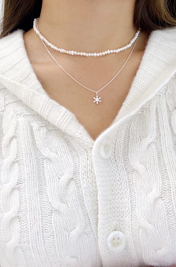 𝐒𝐀𝐋𝐄·售完不補🖤 [925silver] Snowflake Necklace：圖片 4
