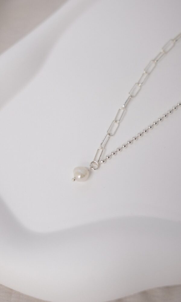 🐚Pearl Collection - [925silver] Eyana pearl Necklace：圖片 3