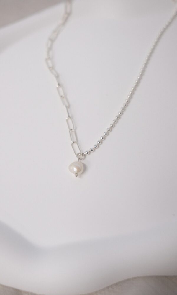 🐚Pearl Collection - [925silver] Eyana pearl Necklace：圖片 4